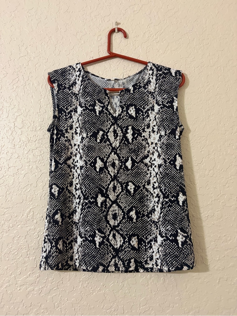 Calvin Klein Black & White Snake Print Sleeveless Camisole